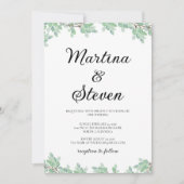 Rustic Modern Eucalyptus Greenery Wedding Kaart (Voorkant)