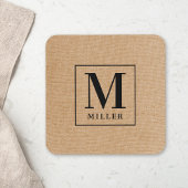 Rustic Modern Familienaam Monogram Bier Onderzetter