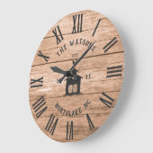 Rustic Modern Farmhouse Custom Familie Name  Grote Klok (Hoek)