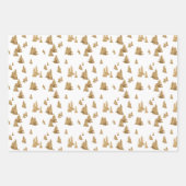 Rustic Modern Faux Gold en Green Pine Tree Forest Inpakpapier Vel (Voorkant)