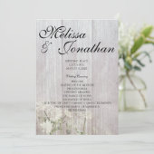 Rustic Modern Floral Wedding Ceremony Program V2 Kaart (Staand voorkant)