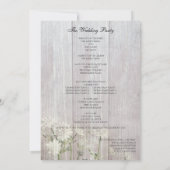 Rustic Modern Floral Wedding Ceremony Program V2 Kaart (Achterkant)