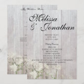 Rustic Modern Floral Wedding Ceremony Program V2 Kaart (Voorkant / Achterkant)
