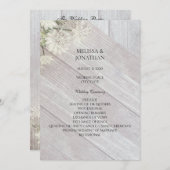 Rustic Modern Floral Wedding Ceremony Program V3 Kaart (Voorkant / Achterkant)