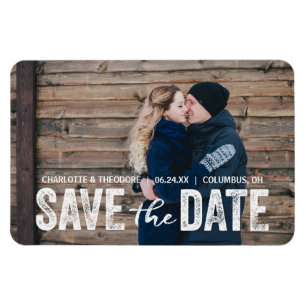 Rustic Modern   Foto Save the Date Magnet Magneet