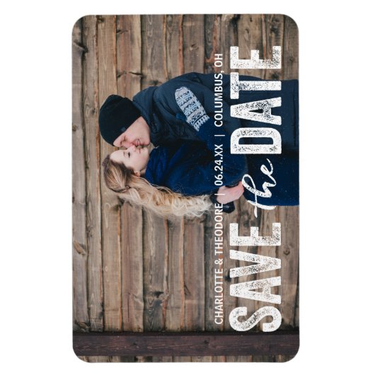 Rustic Modern | Foto Save the Date Magnet Magneet (Verticaal)