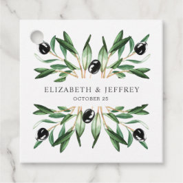Rustic Modern Geometric Olive Branches Wedding Bedankjes Labels