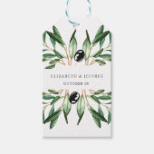 Rustic Modern Geometric Olive Branches Wedding Cadeaulabel (Voorkant)