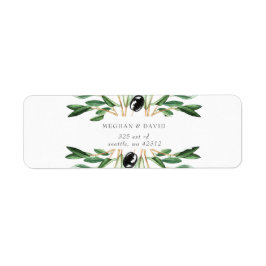 Rustic Modern Geometric Olive Branches Wedding Etiket