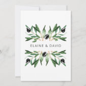 Rustic Modern Geometric Olive Branches Wedding Inv Kaart (Achterkant)
