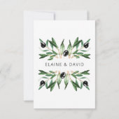 Rustic Modern Geometric Olive Branches Wedding RSVP Kaartje (Achterkant)