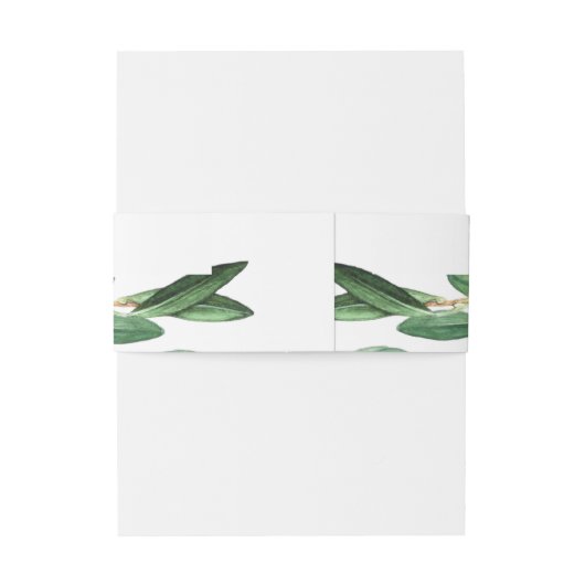 Rustic Modern Geometric Olive Branches Wedding Uitnodigingen Wikkel (Achterkant Voorbeeld)