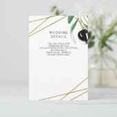Rustic Modern Geometrisch Olijftakken Bruiloft Informatiekaartje (Staand voorkant)