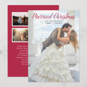 Rustic Modern Getrouwd Christmas Pas getrouwd Foto Feestdagenkaart (Voorkant / Achterkant)
