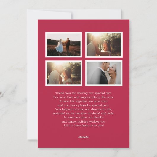 Rustic Modern Getrouwd Christmas Pas getrouwd Foto Feestdagenkaart (Achterkant)