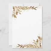 Rustic Modern Gold Floral Sparkle Graduation Party Kaart (Achterkant)