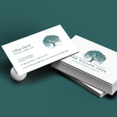 Rustic Modern Green Willow Tree Logo Visitekaartje