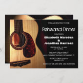 Rustic Modern Guitar Musical Rehearsal Dinner Kaart (Voorkant / Achterkant)