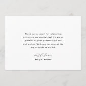 Rustic Modern Hand Script Weddenfoto Bedankkaart (Achterkant)