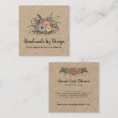 Rustic Modern Handmade Floral Etsy Home Crafter Vierkante Visitekaartje (Voorkant / Achterkant)