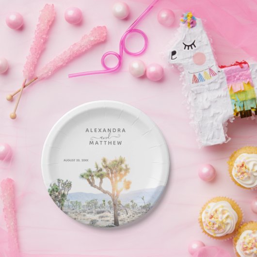 Rustic Modern Joshua Tree Boho Wedding Papieren Bordje (Feest)