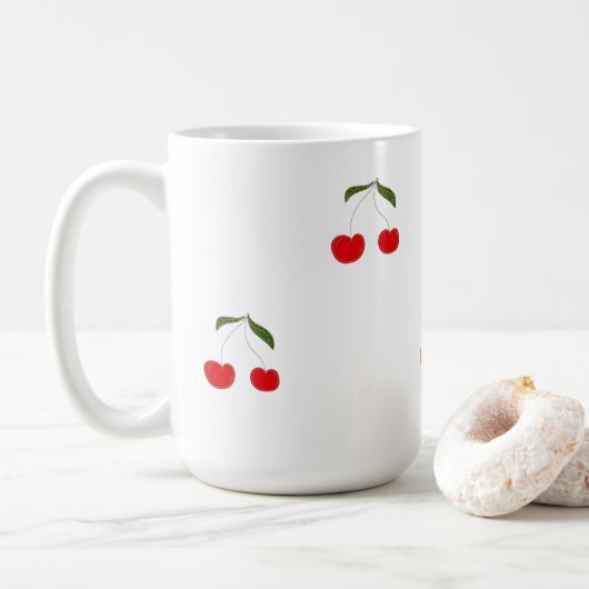 Rustic Modern Kersen Patronen Waterfles Koffiemok (Met donut)