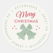 Rustic modern kerstfeestdag — Retouradres Ronde Sticker (Voorkant)