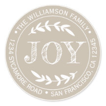 Rustic Modern Kerstvreugde Retouradres Grijze kleu