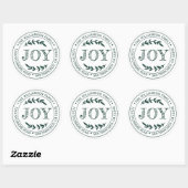 Rustic Modern Kerstvreugde Retouradres Groen Ronde Sticker (Vel)