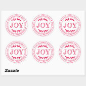 Rustic Modern Kerstvreugde Retouradres Rood Ronde Sticker (Vel)