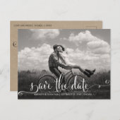 Rustic Modern Kraft Save the Date Photo Briefkaart (Voorkant / Achterkant)