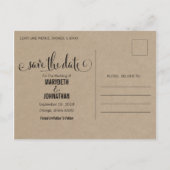 Rustic Modern Kraft Save the Date Photo Briefkaart (Achterkant)