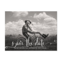 Rustic Modern Kraft Save the Date Photo Briefkaart