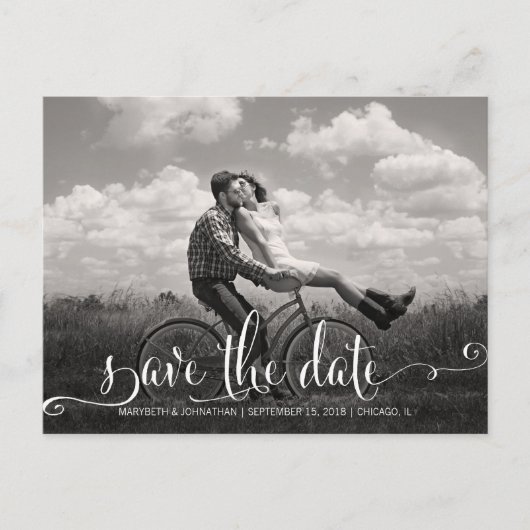 Rustic Modern Kraft Save the Date Photo Briefkaart (Voorkant)