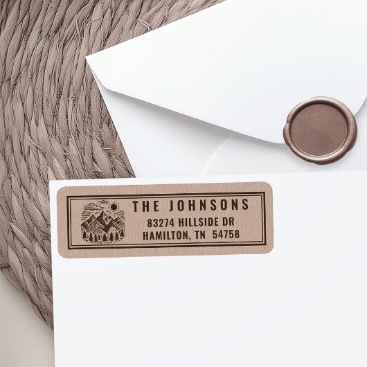 Rustic Modern Mountain Aangepast Retouradres Label