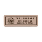 Rustic Modern Mountain Aangepast Retouradres Label (Voorkant)