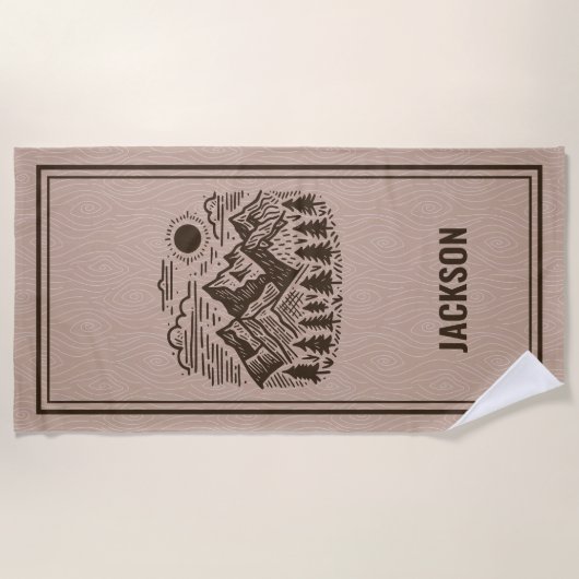Rustic Modern Mountain Custom Beach Towel Strandlaken (Voorkant)