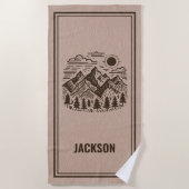 Rustic Modern Mountain Custom Beach Towel Strandlaken (Voorkant)