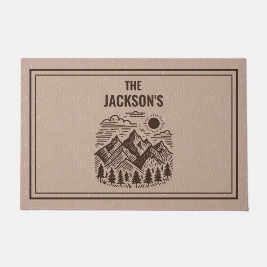 Rustic Modern Mountain Custom Deurmat (Voorkant)
