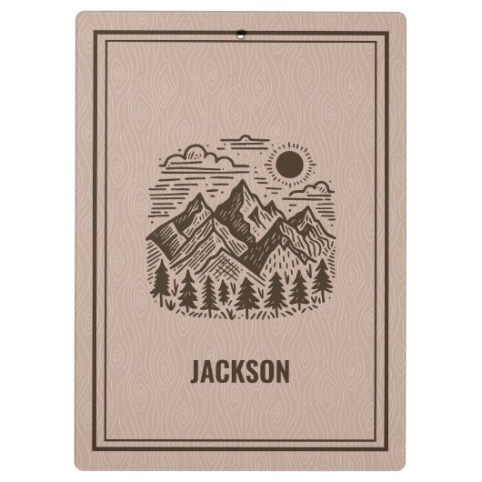 Rustic Modern Mountain Custom  Klembord (Achterkant)