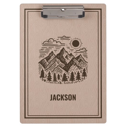 Rustic Modern Mountain Custom  Klembord (Voorkant)