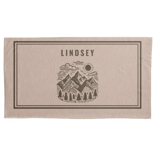 Rustic Modern Mountain Custom Kussensloop (Voorkant-Links)