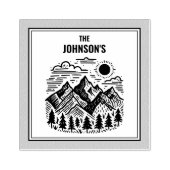 Rustic Modern Mountains Custom Rubberstempel (Afrduk)