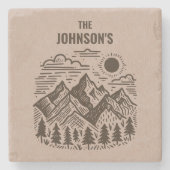 Rustic Modern Mountains Custom Stenen Onderzetter (Voorkant)