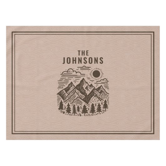 Rustic Modern Mountains Custom Tafelkleed (Voorkant (Horizontaal))