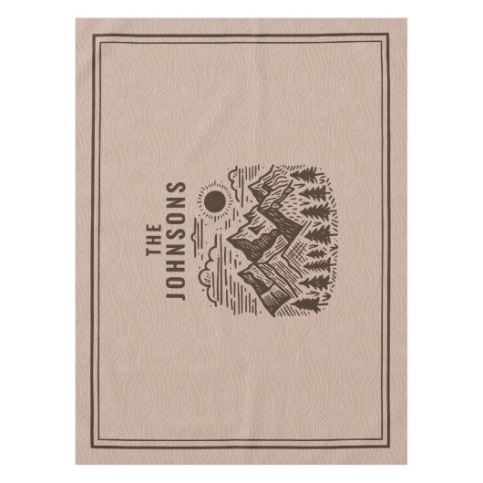 Rustic Modern Mountains Custom Tafelkleed (Voorkant)