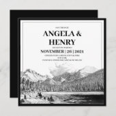 Rustic Modern Mountains Scenery Save the Date Kaart (Voorkant / Achterkant)