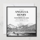 Rustic Modern Mountains Scenery Save the Date Kaart (Voorkant)
