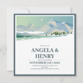 Rustic Modern Mountains Scenery Save the Date Kaart (Voorkant)