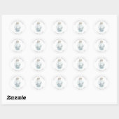 Rustic Modern Nautical Seashell Wedding Ronde Sticker (Vel)